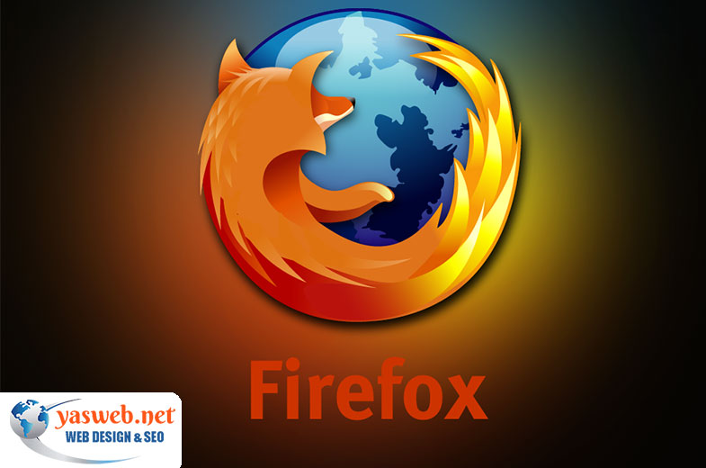 طراحی لوگوی سایت فایرفاکس که برای برند خود از رنگ های مکمل در چرخه رنگ استفاده کرده است