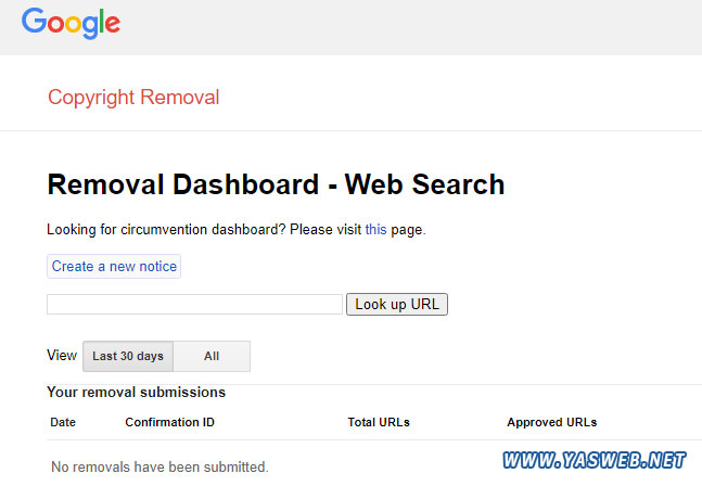 ابزار Google Search Console Copyright Removal Tool
