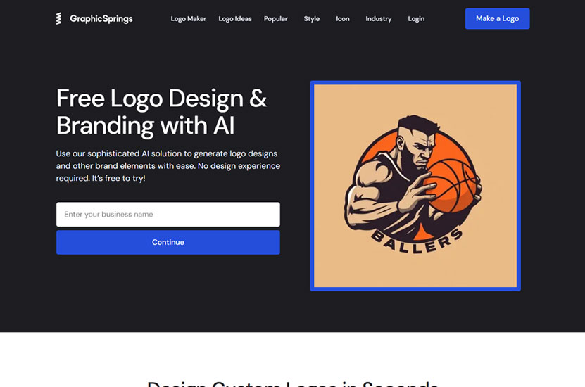 سایت طراحی لوگو رایگان Graphicsprings.com