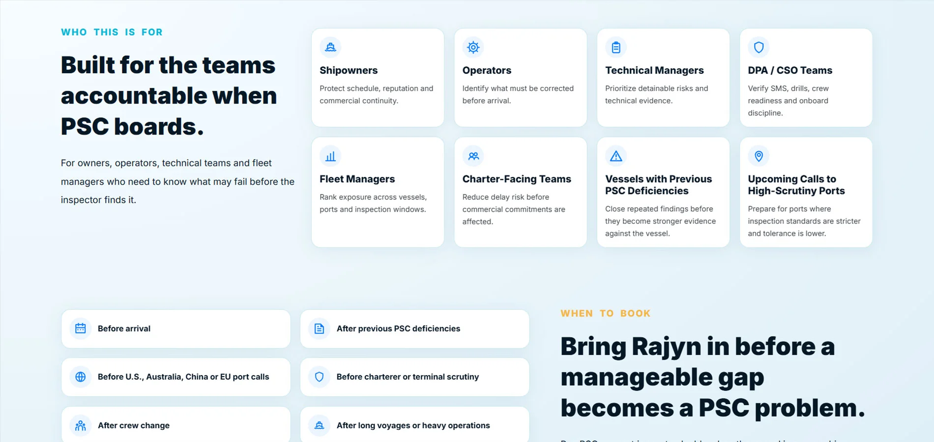 طراحی سایت تخصصی خدمات دریایی Rajyn