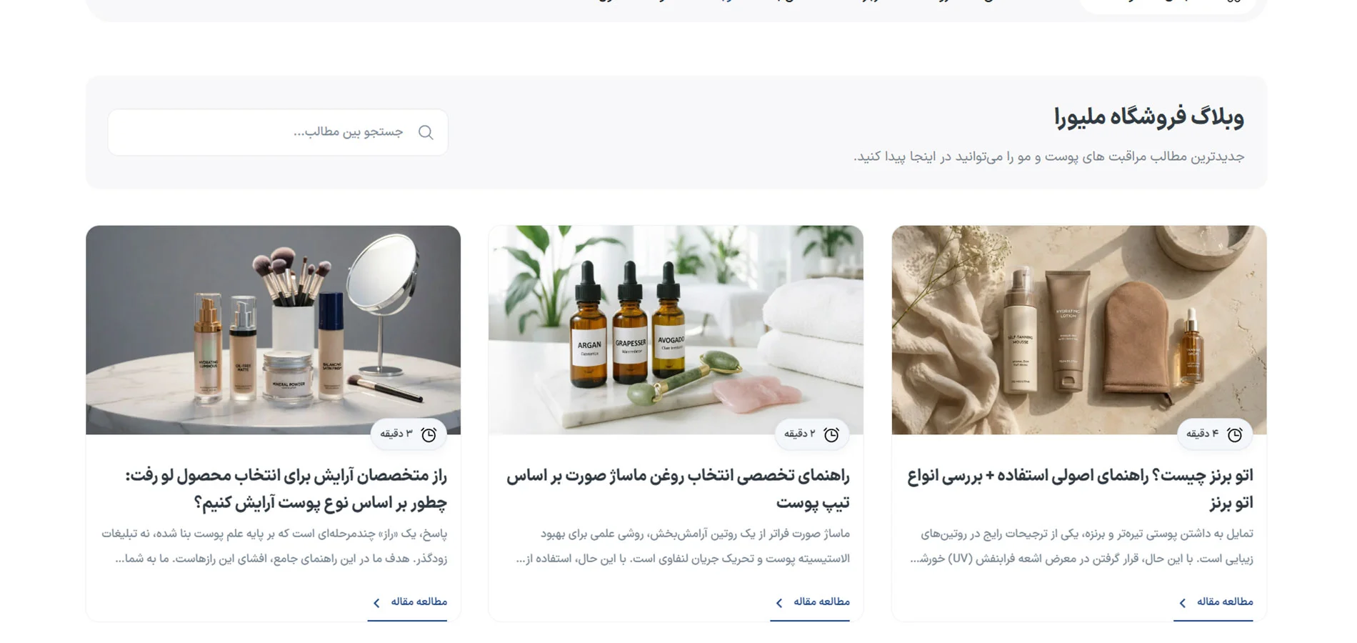 طراحی سایت فروشگاه ملیورا درم