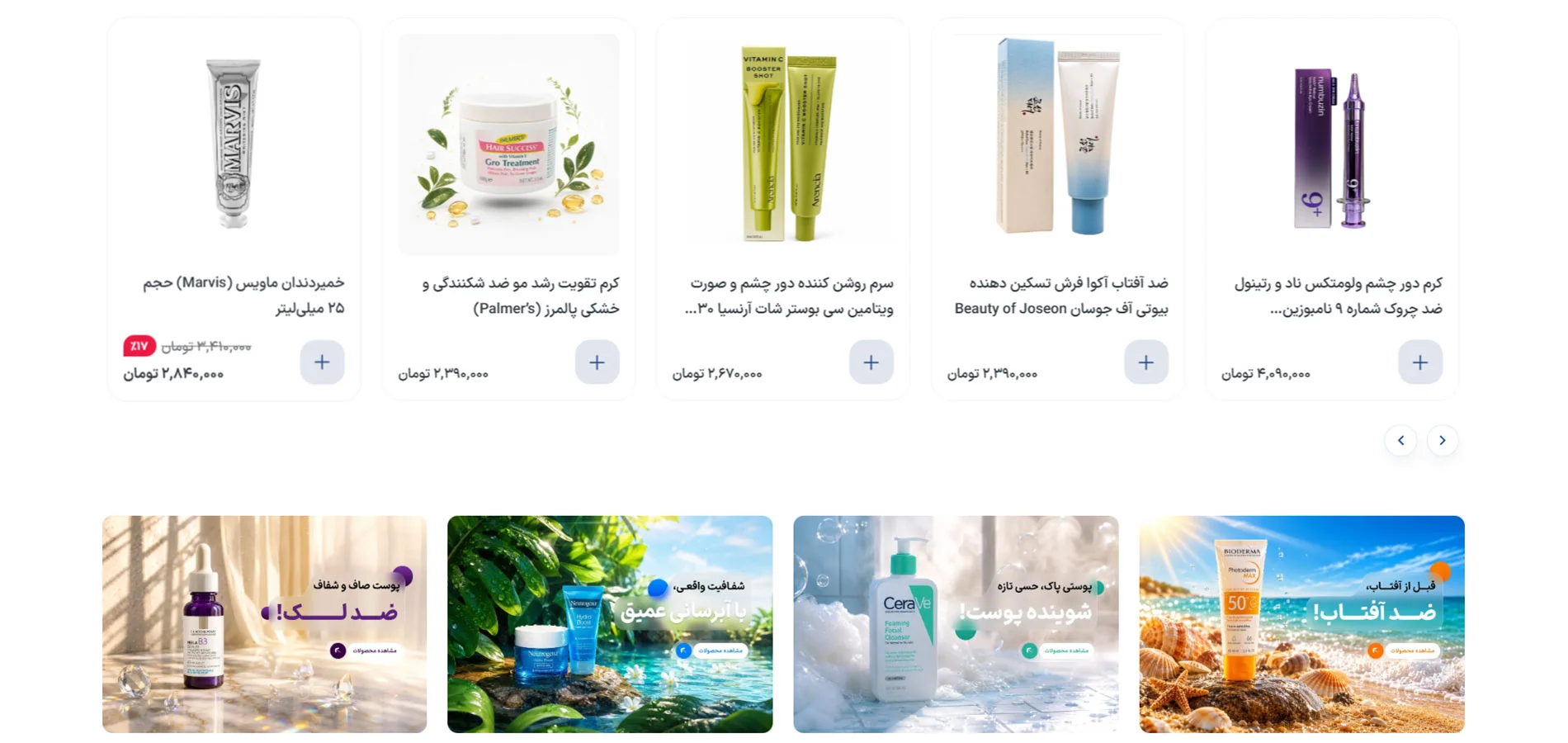 طراحی سایت فروشگاه ملیورا درم